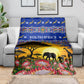 South Africa Christmas Blanket African Culture Protea Flower Safari Sunset