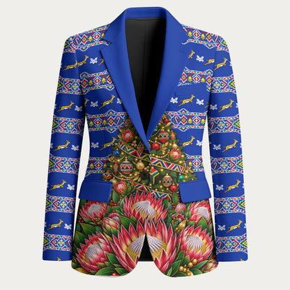 South Africa Christmas Blazer African Culture Protea Flower Safari Sunset