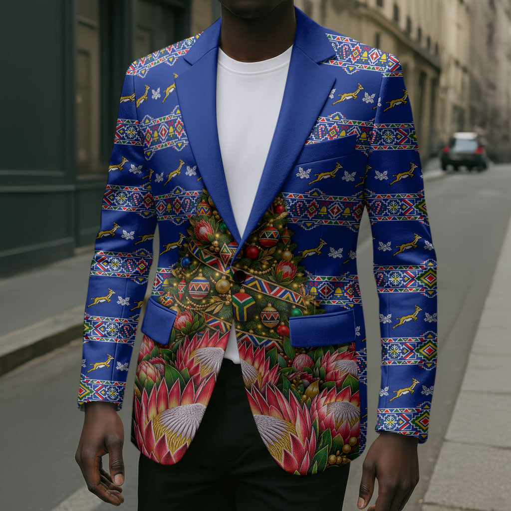 South Africa Christmas Blazer African Culture Protea Flower Safari Sunset