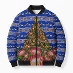 South Africa Christmas Bomber Puffer Jacket African Culture Protea Flower Safari Sunset