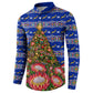 South Africa Christmas Button Sweatshirt African Culture Protea Flower Safari Sunset