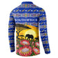 South Africa Christmas Button Sweatshirt African Culture Protea Flower Safari Sunset