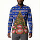 South Africa Christmas Button Sweatshirt African Culture Protea Flower Safari Sunset