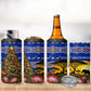 South Africa Christmas 4 in 1 Can Cooler Tumbler African Culture Protea Flower Safari Sunset