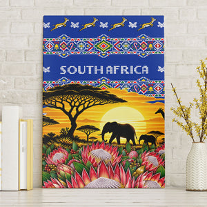 South Africa Christmas Canvas Wall Art African Culture Protea Flower Safari Sunset