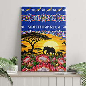 South Africa Christmas Canvas Wall Art African Culture Protea Flower Safari Sunset