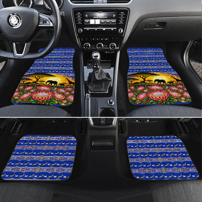 South Africa Christmas Car Mats African Culture Protea Flower Safari Sunset