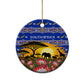 South Africa Christmas Ceramic Ornament African Culture Protea Flower Safari Sunset