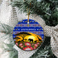 South Africa Christmas Ceramic Ornament African Culture Protea Flower Safari Sunset