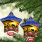 South Africa Christmas Ceramic Ornament African Culture Protea Flower Safari Sunset