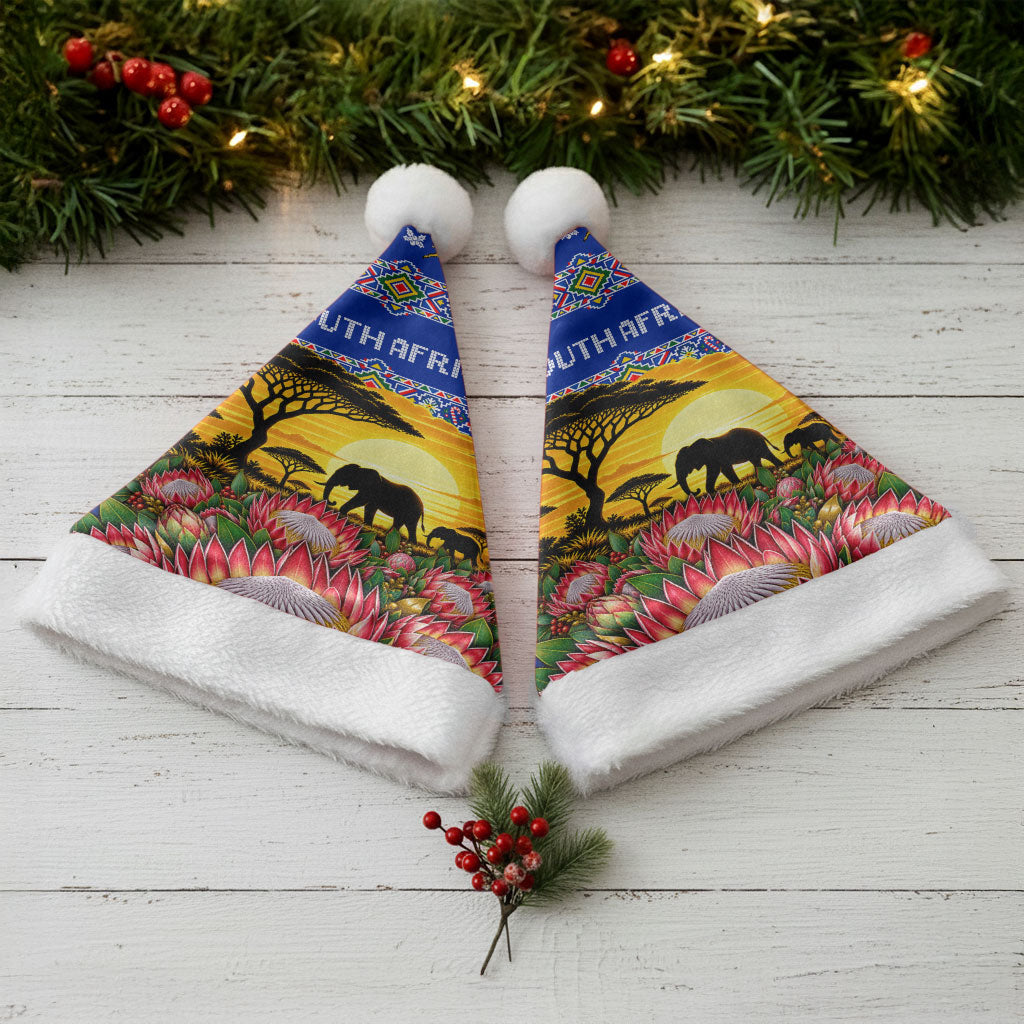 South Africa Christmas Santa Hat African Culture Protea Flower Safari Sunset