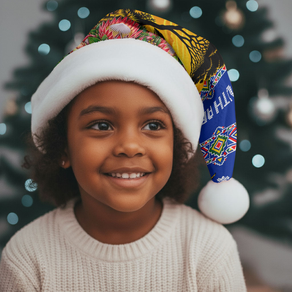 South Africa Christmas Santa Hat African Culture Protea Flower Safari Sunset