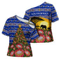 South Africa Christmas Cross Shoulder Shirt African Culture Protea Flower Safari Sunset