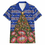South Africa Christmas Hawaiian Shirt African Culture Protea Flower Safari Sunset