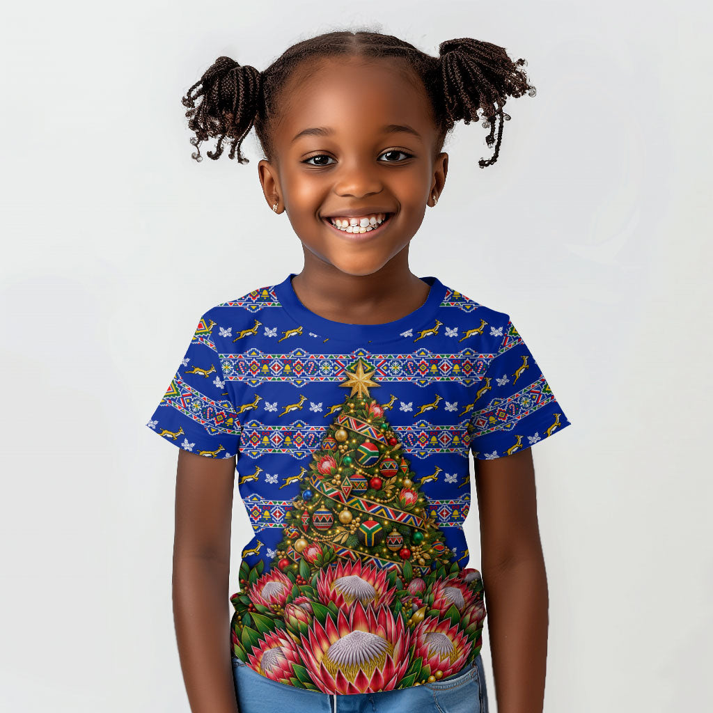 South Africa Christmas Kid T shirt African Culture Protea Flower Safari Sunset