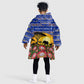 South Africa Christmas Kid Wearable Blanket Hoodie African Culture Protea Flower Safari Sunset