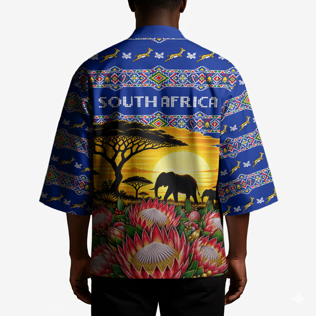 South Africa Christmas Kimono African Culture Protea Flower Safari Sunset