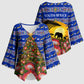 South Africa Christmas Kimono Sleeve Blouse African Culture Protea Flower Safari Sunset