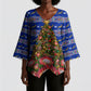 South Africa Christmas Kimono Sleeve Blouse African Culture Protea Flower Safari Sunset