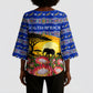 South Africa Christmas Kimono Sleeve Blouse African Culture Protea Flower Safari Sunset