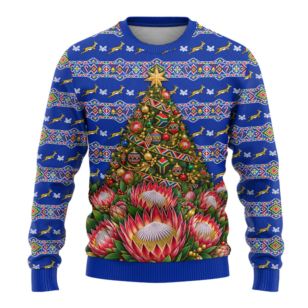 South Africa Christmas Ugly Christmas Sweater African Culture Protea Flower Safari Sunset