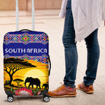 South Africa Christmas Luggage Cover African Culture Protea Flower Safari Sunset