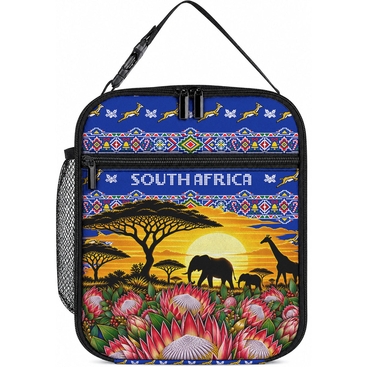 South Africa Christmas Lunch Bag African Culture Protea Flower Safari Sunset