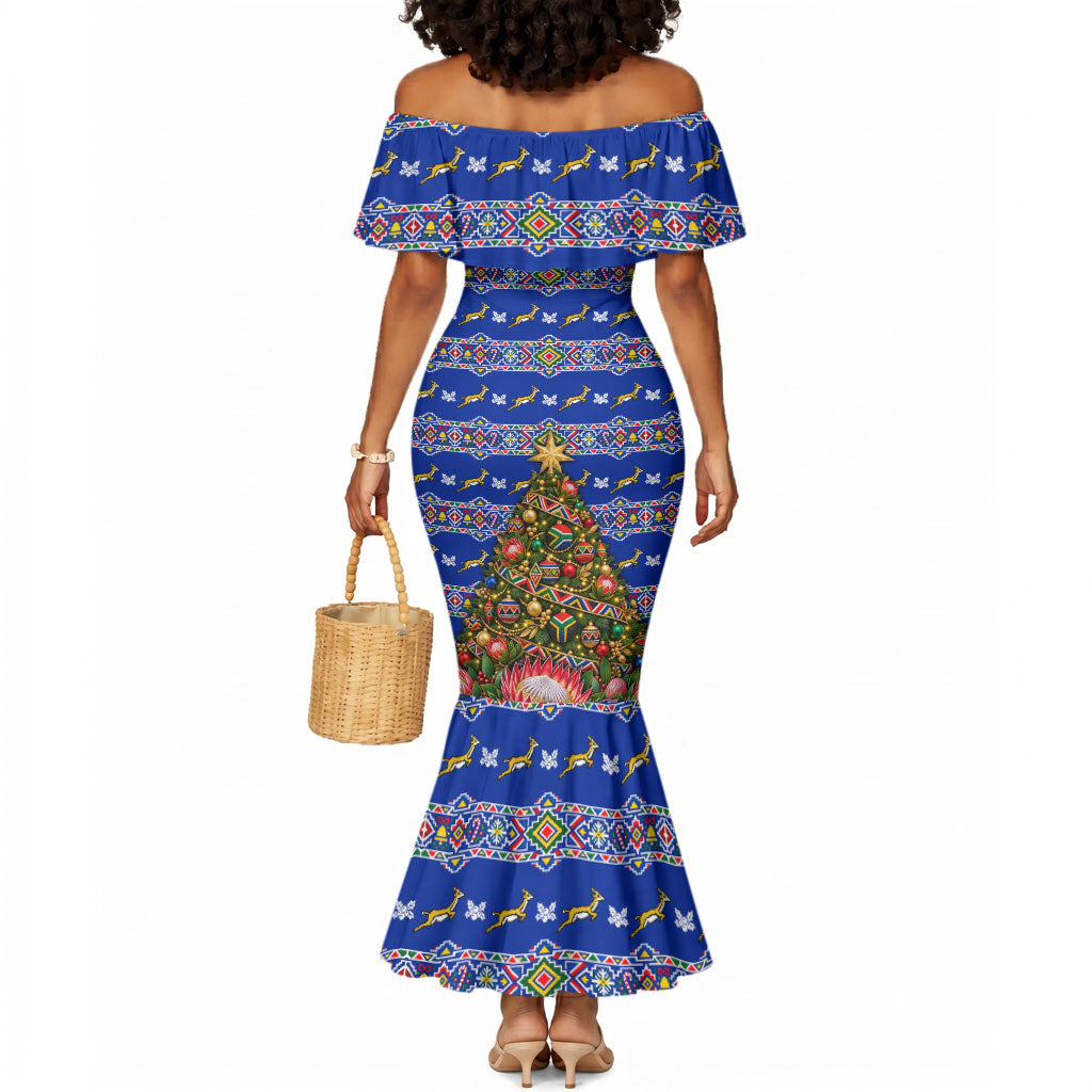 South Africa Christmas Mermaid Dress African Culture Protea Flower Safari Sunset