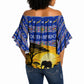 South Africa Christmas Off Shoulder Wrap Waist Top African Culture Protea Flower Safari Sunset