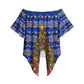 South Africa Christmas Off Shoulder Wrap Waist Top African Culture Protea Flower Safari Sunset