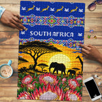 South Africa Christmas Puzzle African Culture Protea Flower Safari Sunset