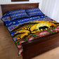 South Africa Christmas Quilt Bed Set African Culture Protea Flower Safari Sunset