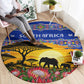 South Africa Christmas Round Carpet African Culture Protea Flower Safari Sunset