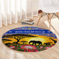 South Africa Christmas Round Carpet African Culture Protea Flower Safari Sunset