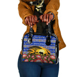 South Africa Christmas Shoulder Handbag African Culture Protea Flower Safari Sunset
