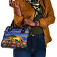 South Africa Christmas Shoulder Handbag African Culture Protea Flower Safari Sunset