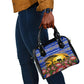 South Africa Christmas Shoulder Handbag African Culture Protea Flower Safari Sunset