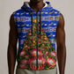 South Africa Christmas Sleeveless Zip Hoodie African Culture Protea Flower Safari Sunset