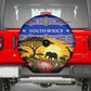 South Africa Christmas Spare Tire Cover African Culture Protea Flower Safari Sunset