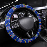 South Africa Christmas Steering Wheel Cover African Culture Protea Flower Safari Sunset