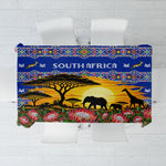 South Africa Christmas Tablecloth African Culture Protea Flower Safari Sunset