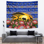 South Africa Christmas Tapestry African Culture Protea Flower Safari Sunset