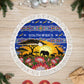 South Africa Christmas Tree Skirt African Culture Protea Flower Safari Sunset