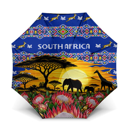 South Africa Christmas Umbrella African Culture Protea Flower Safari Sunset