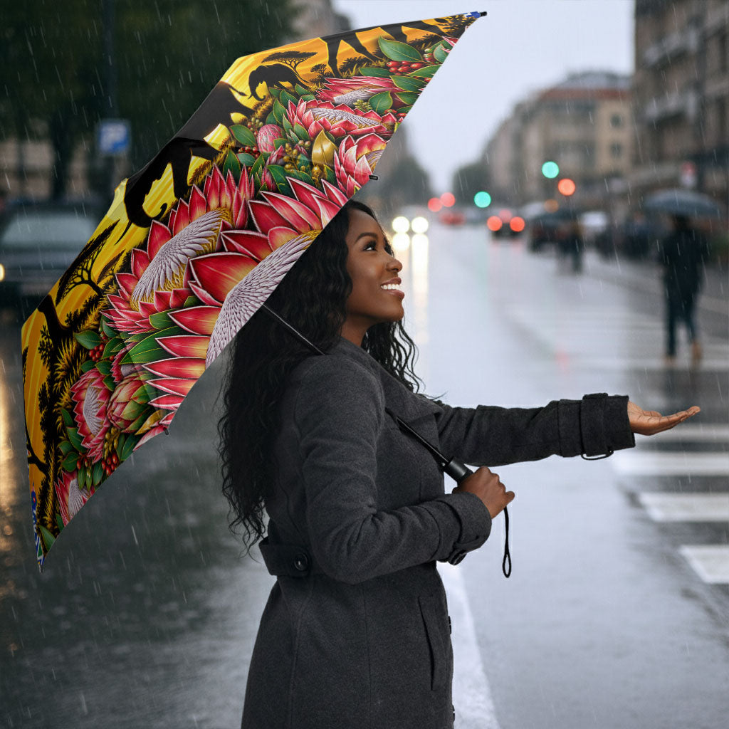 South Africa Christmas Umbrella African Culture Protea Flower Safari Sunset