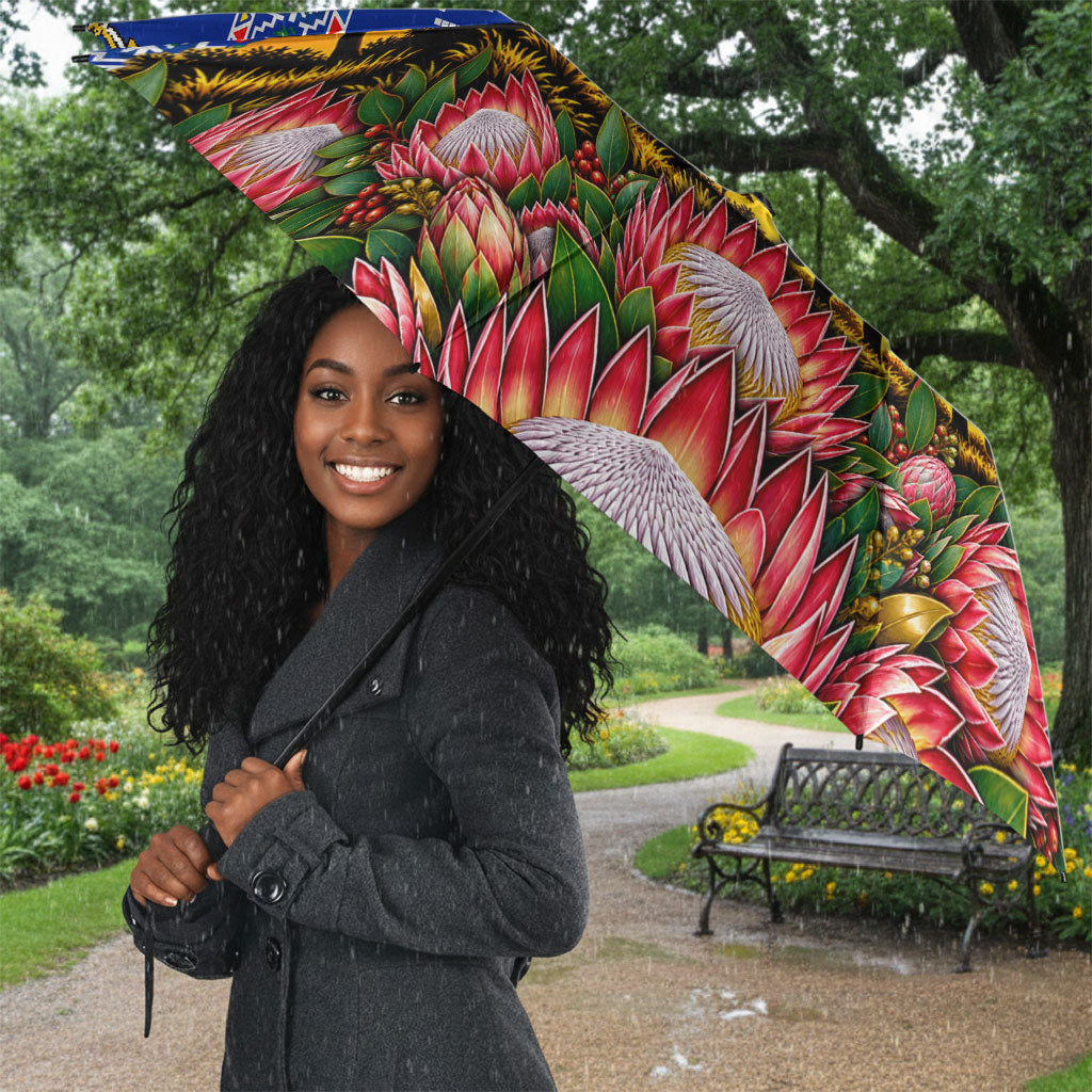 South Africa Christmas Umbrella African Culture Protea Flower Safari Sunset