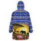 South Africa Christmas Wearable Blanket Hoodie African Culture Protea Flower Safari Sunset