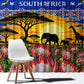 South Africa Christmas Window Curtain African Culture Protea Flower Safari Sunset