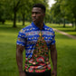 South Africa Christmas Zipper Polo Shirt African Culture Protea Flower Safari Sunset