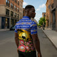 South Africa Christmas Zipper Polo Shirt African Culture Protea Flower Safari Sunset